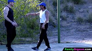 stepdads compete pounding teen stepdaughters' big tits asses in wild family orgy cowgirl rides