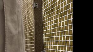 i spied brazilian stud's huge cock in gym shower