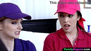 stepdads compete pounding teen stepdaughters' big tits asses in wild family orgy cowgirl rides