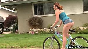 slim biker amateur rides cock hard before taking sloppy facial cumshot