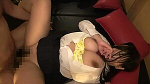 japanese schoolgirl's huge saggy natural tits bounce during secret oily massage