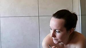Hey, check out this cute girl's bathroom smoking fetish!