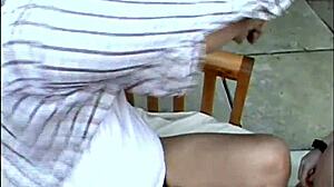 barefoot pregnant brunette rides doggystyle for car cum facial