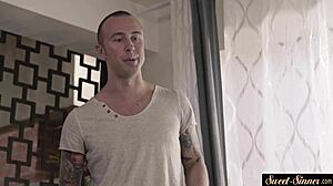 stepsis bent over doggystyle? 💦 cumshot sprays everywhere! 😍