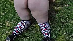 chubby slut flashes saggy tits and gapes fat ass wherever outdoors