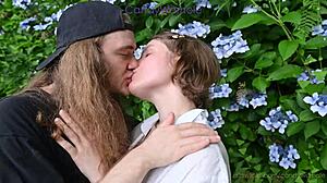 village cutie fucked hard in hydrangea garden 🌸🍑💦