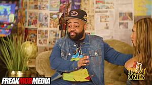 Tattooed Ebony Kona Jade Fucked Mid-Podcast by BBC