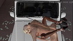 Redbone Baddie Fucks Wild on Mercedes Hood Raw