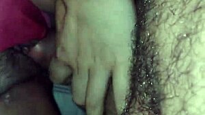 Wife Pulls Panties Aside Opens Pussy for Creampie Stud