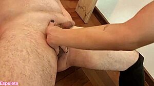 tall brunette queen kicks disobedient slave's balls for dirty submission