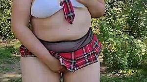 chubby slut flashes saggy tits and gapes fat ass wherever outdoors