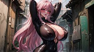 Ai Model's Massive Tits Tease in Seductive Balloon Play