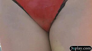 Girls Paint Bikinis on Bare Skin for Beach Cash Tease