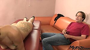 Stunning brunette masseuse takes big dick rough and sloppy