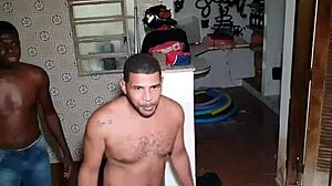 leo ogro shows rental house to friend but finds skinny brazilian stepdaughter naked by pool