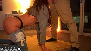 Latina Hottie Pegs Him Rough In Blue Jeans Til He Screams Bitch-Like