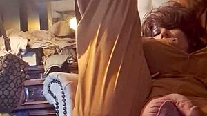 damn, that fine-ass tranny takes a massive dildo ride!