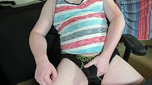 Redhead lubes monster cock for edging masturbation!