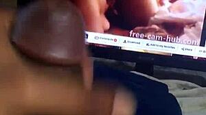 Big Mitzibooty Fan Strokes Huge Cock Watching Her Massive Ass Jerk Off Frenzy