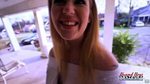 blonde curvy stacie fingers twat sucks big cock pov