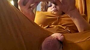 damn, that fine-ass tranny takes a massive dildo ride!