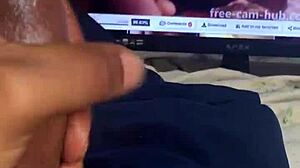 Big Mitzibooty Fan Strokes Huge Cock Watching Her Massive Ass Jerk Off Frenzy