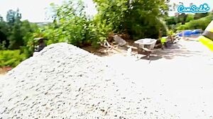 sexy blonde fingers natural tits pussy to orgasm publicly