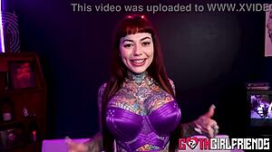 Redhead Tiger Lily's Inked Body Banged Hard Cowgirl Riding Monster Cock!