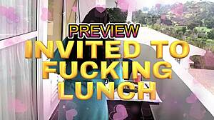 agarabas and olpr invite voyeur to shaved pussy lunch with outdoor creampie gaping fuck