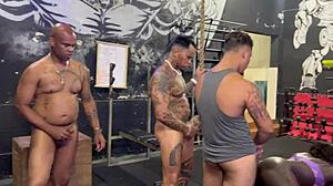 we gangbanged the hot gym babe with everyone watching