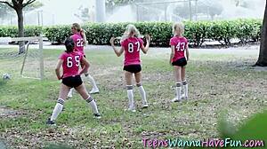 These hot 18+ teens at the party can't stop taking monster cocks deep!