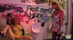 Busty Redhead Slut Takes Double Anal In Steamy Bathroom Filth