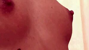 Horny brunette teen fingers wet pussy closeup