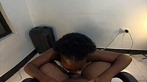 Cumslut ebony girl swallows every dripping cumload from monster cock deepthroat sloppy spit jhodez1 style