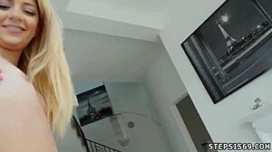 Redhead teen with hairy pussy fights for cock in hardcore threesome pov pounding