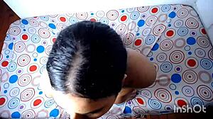 Chubby latina gordita deepthroats monster cock sloppy until facial cumshot pov