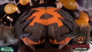 brazilian milf's halloween jack o lantern pounded by bbc
