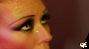 Busty Redhead Slut Takes Double Anal In Steamy Bathroom Filth