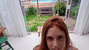 Ever seen busty redhead deepthroat monster cock then squirt everywhere