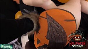 brazilian milf's halloween jack o lantern pounded by bbc