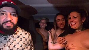 Uber Driver Joins Horny Lesbian Couple For Car Pussy Licking Orgy?