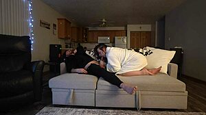 HUGE CUMSHOT Creampie Makes Her PREGNANT On The Sofa Right Now!