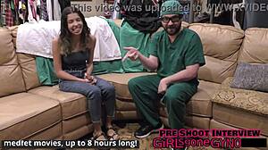 perv doctor humiliates aria nicole with anal fingering backstage