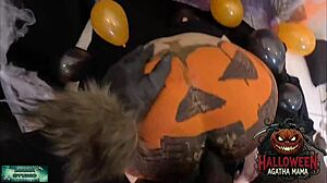 brazilian milf's halloween jack o lantern pounded by bbc