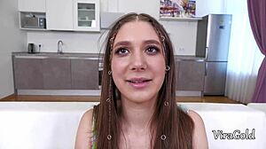 hey first anal on this big booty 18yo babe gapes wide with cumshot finish