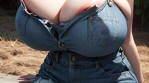 ai big tits model balloons out in sexy fantasy art