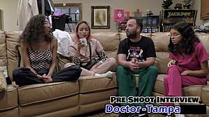 dr tampa gives aria nicole a humiliating physical spreading shaved pussy gaping