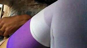 Crossdressing shemale strokes massive cock to explosion