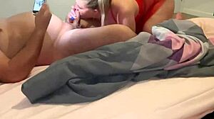 suck stepson's huge cock with big tits blonde