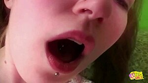 brunette solo dildo play becomes pussy licking lesbian sex